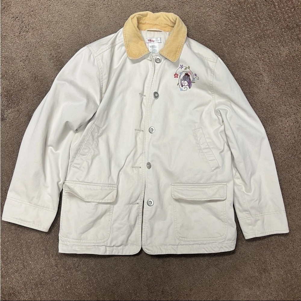 Disney Eeyore Winnie The Pooh chore jacket Women’s Size Medium Beige Vintage 90s